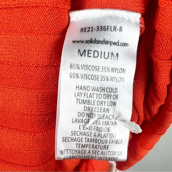 Solid & Striped Kimberly Dress in Flame Rib size M - Picture 9 of 9